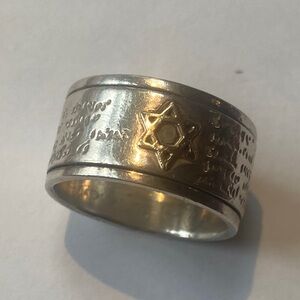 Vintage Men’s Sterling Silver Jewish Ring size 9.5